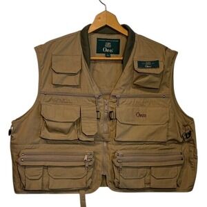 Vintage ORVIS Gilet Beige Fly Fishing Vest Multi Pocket  Utility Men's Size XL